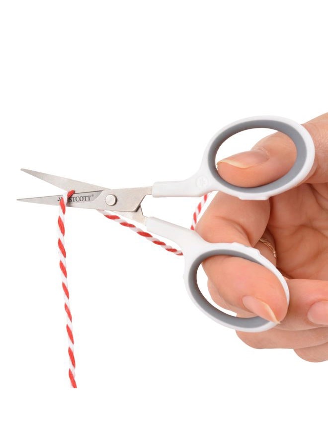 Westcott 4-Inch Titanium Straight Scissors - Gray/white - Image 5