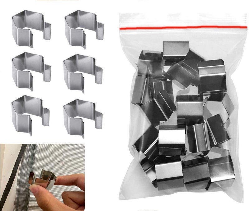 OMCCXO Screen Clips for rescreening,Installer Clips Screen Retainer Clips for Patio and Garage Window Screen Installer Clips (20 Pack) - Image 1
