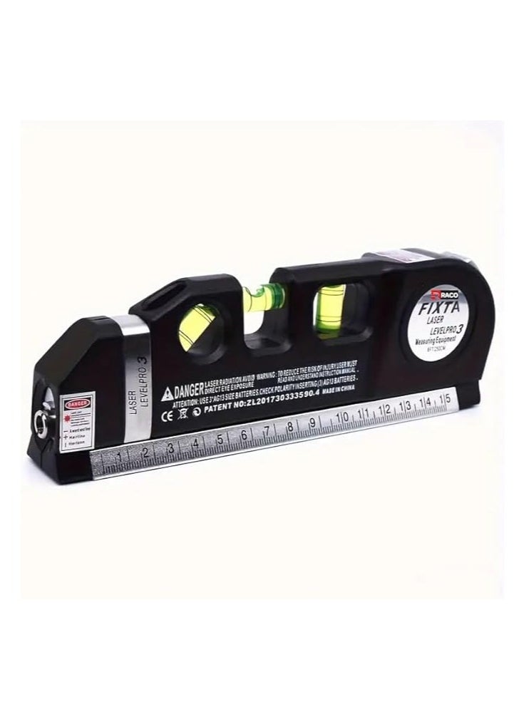 RACO Laser Level Multi Tool Vertical Horizontal Cross Line Standard Ruler, Cross Lines Measuring Tape 2.5 Meter  - Image 1