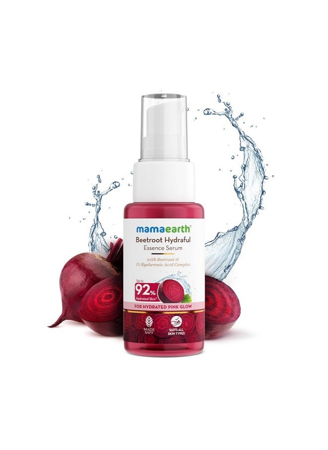 Mamaearth - Beetroot Hydraful Essence Serum 50 Ml For Hydrated Pink Glow With Beetroot & 1% Hyaluronic Acid Complex Face Serum | Upto 92% Instant Hydration | For Daily Smooth - Image 1