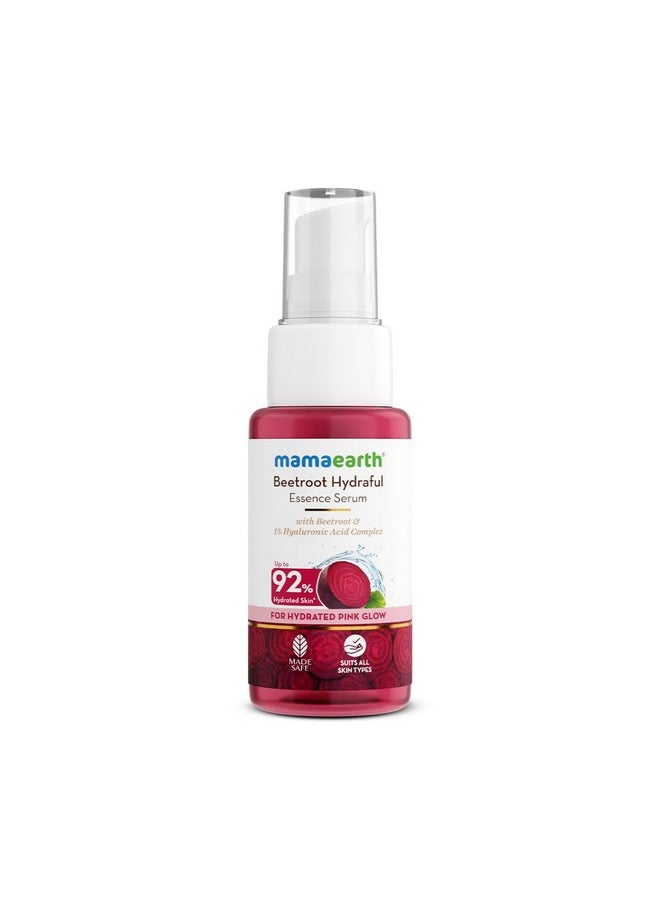 Mamaearth - Beetroot Hydraful Essence Serum 50 Ml For Hydrated Pink Glow With Beetroot & 1% Hyaluronic Acid Complex Face Serum | Upto 92% Instant Hydration | For Daily Smooth - Image 1