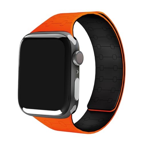 DailyObjects Mag Grip Loop Watch Strap Compatible with Apple Watch Series 9/8/7 (45mm) | Series SE2/6/SE/5/4 (44mm) | Series10 46mm | Ultra/Ultra 2 Neon Orange -Watch Not Included - Image 1