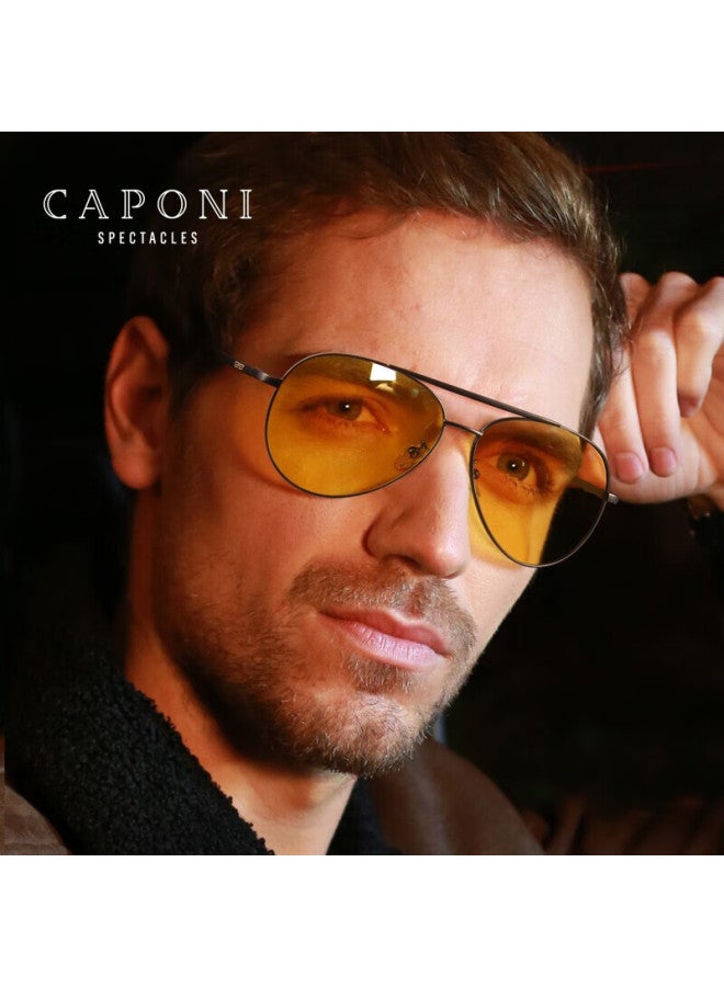 Caponi Photochromic Polarized Sungl For Men And Women, Day And Night Use, Night Vision Gl, Specialized For Driving At Night, Anti-glare