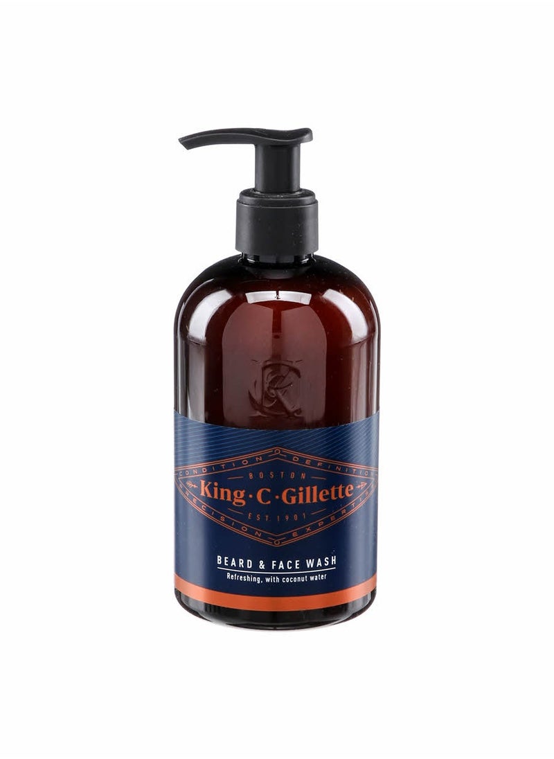 Gillette - King C. Gillette Men’s Beard and Face Wash, 350ml - Image 1