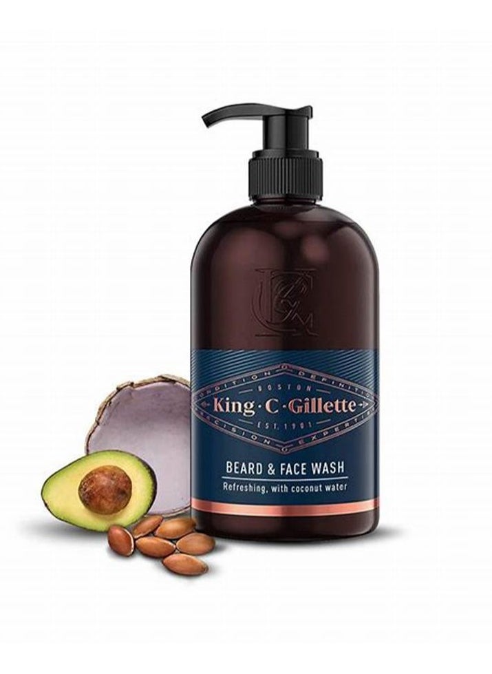 Gillette - King C. Gillette Men’s Beard and Face Wash, 350ml - Image 1