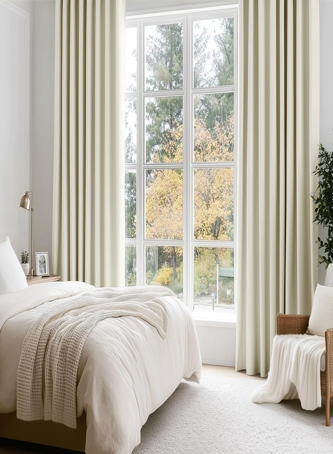 Beauoop 100% Blackout Window Curtain Panels 84 Inches Long Full Light Blocking Thermal Insulated Energy Saving Drapes for Living Room Grommet Top Window Treatment, 52x84 Inch, Champagne, 2 Panels - Image 5