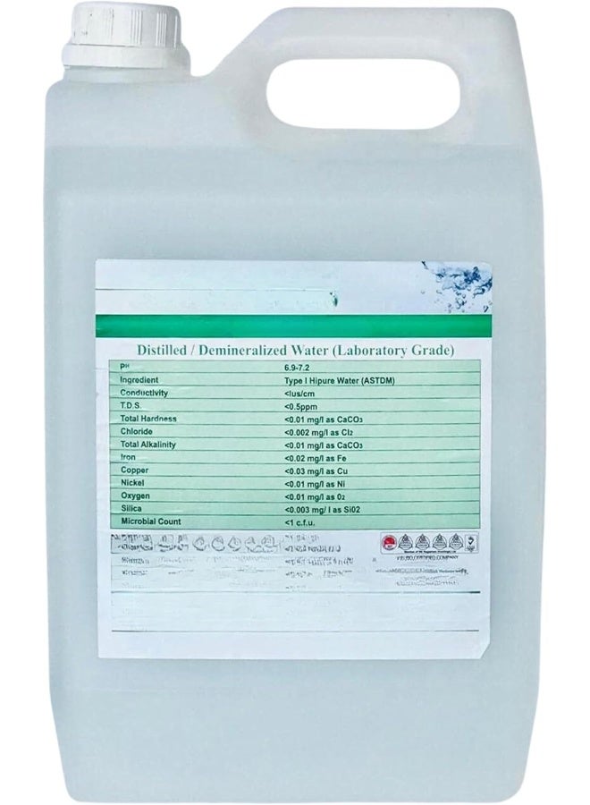 HASANAT ESSENTIALS مياه مقطرة منزوعة المعادن من هسانات إيسينشالز، درجة مختبر - Image 1