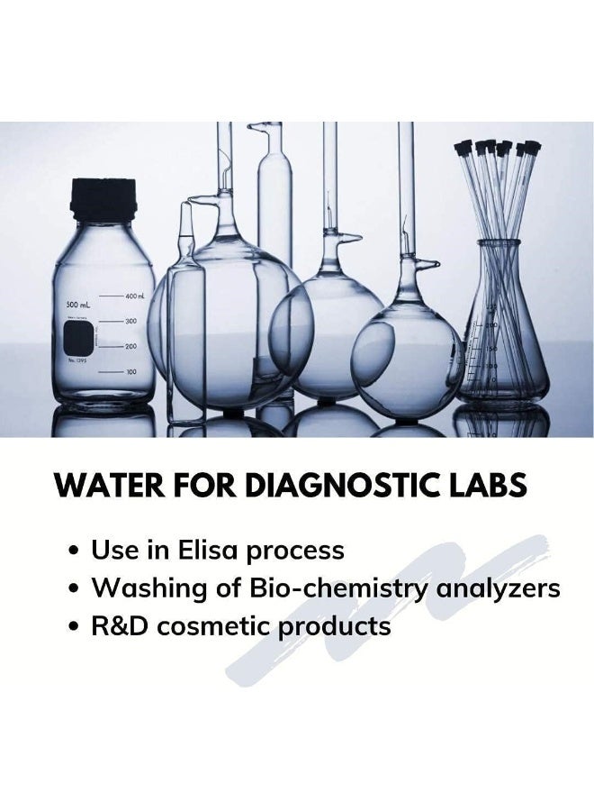 HASANAT ESSENTIALS مياه مقطرة منزوعة المعادن من هسانات إيسينشالز، درجة مختبر - Image 2