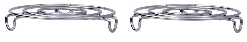 Petals Stainless Steel Round Trivet Table Ring Steaming Stand (17cms) - Pack of 2 - Image 3
