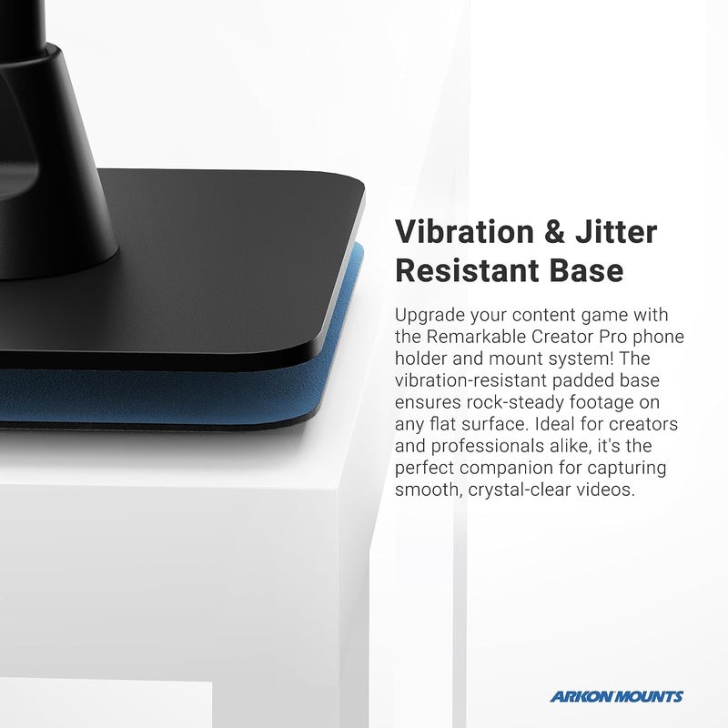 Arkon Pro Phone Stand for Live Streaming, Crafting, and Tutorial Videos - Black - Image 5