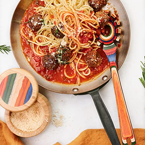 Totally Bamboo Baltique Marrakesh Collection Wooden Spaghetti Spoon – 12.5" Pasta Server with Teeth, Colorful Birch Wood Utensil for Portioning, Stirring & Serving Noodles - Image 2