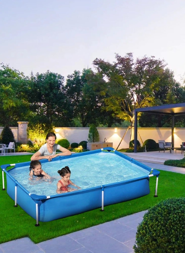 EVEREEN Metal Frame Swimming Pool, Family Above Ground Pool, Outdoor Garden Pool, Children's pool, 259x170x61cm - Image 5
