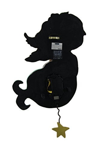 Zeckos Allen Designs Shelley Mermaid Starfish Pendulum Wall Clock - Image 3
