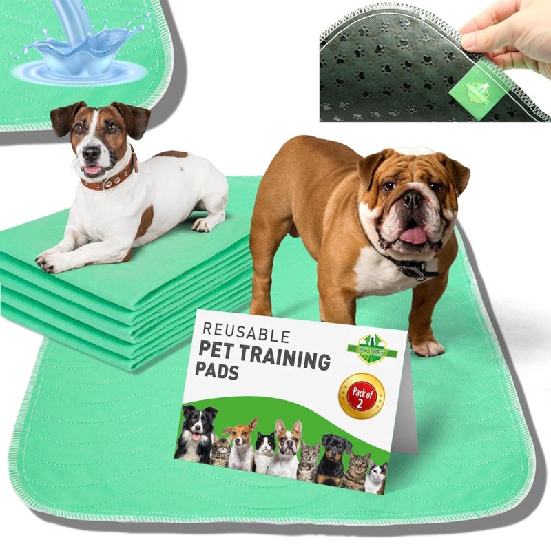 My Turf NonSlip Washable Pee Pads for Dogs 2Pcs Reusable Pee Pads for Dogs 24x18 Super Absorbent Dog Pads Washable Waterproof Washable Dog Pee Pads Washable Dog Pads for Absorbent