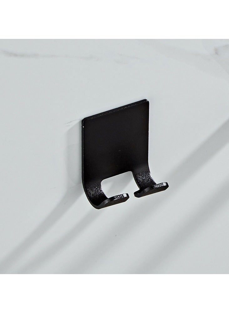 Loquat Multifunctional Space Aluminum Hair Dryer Rack No Drilling Bathroom Shelf Wholesale with Black Coat Hook 