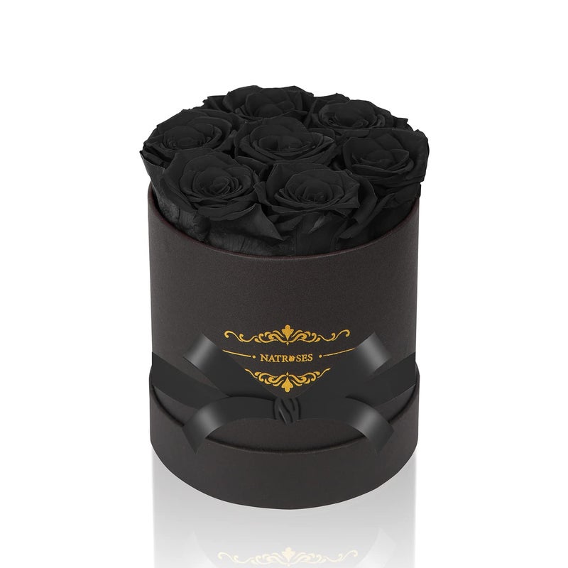 NATROSES NATROSES 7 Piece Preserved Roses in a Box Preserved Flowers for Birthday Flower Gifts for Mothers Day Dusty Rose 