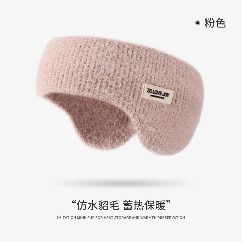 Knitted Earmuffs For Men And Women Outdoor Running Cycling Imitation Mink Velvet Warm Earmuffs Head-Worn - Image 2
