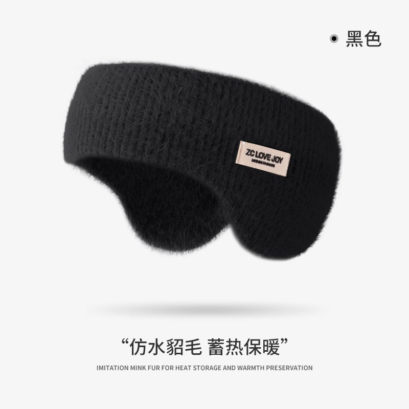 Knitted Earmuffs For Men And Women Outdoor Running Cycling Imitation Mink Velvet Warm Earmuffs Head-Worn - Image 1