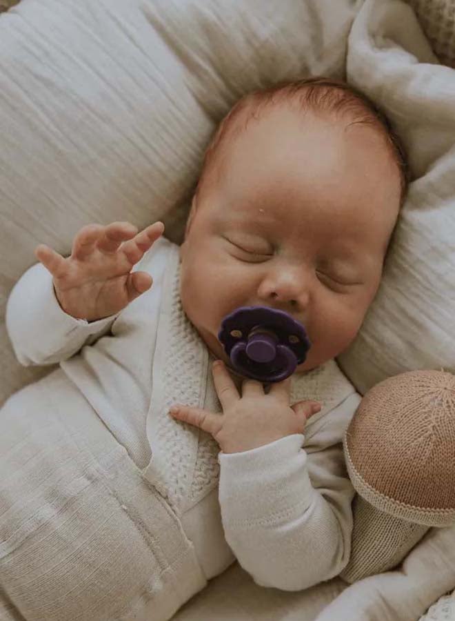 FRIGG Daisy Latex Baby Pacifier 6-18M 2-Pack Violet Dream/Cream - Size 2 - Image 3