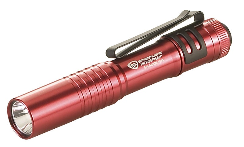 Streamlight 66323 MicroStream 45Lumen 420Candela EDC UltraCompact LED Flashlight with AAA Alkaline Battery Clear Retail Packaging Red - Image 2
