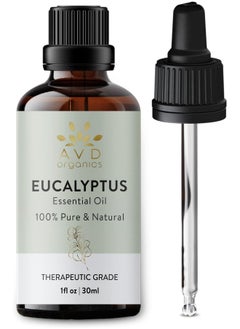 AVD Organics Eucalyptus Essential Oil 30Ml 100% Pure And Natural Premium Therapeutic Grade Essential Oil For Aromatherapy Bath Steamroom Hair, Essential Oil For Diffuser 1 Fl. Oz  - Image 1