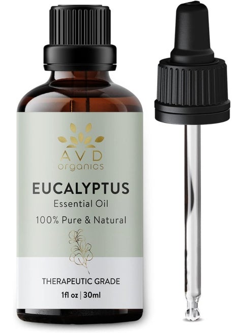 Eucalyptus Essential Oil 30Ml 100% Pure And Natural Premium Therapeutic Grade Essential Oil For Aromatherapy Bath Steamroom Hair, Essential Oil For Diffuser 1 Fl. Oz
