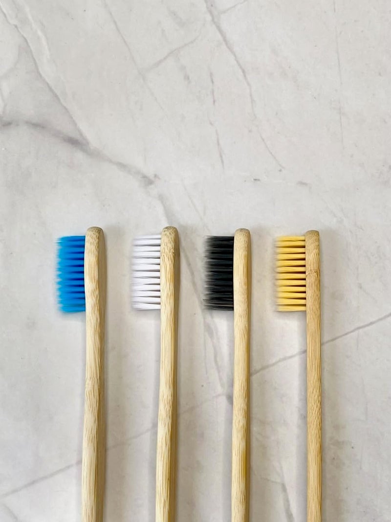 ECOMANTRAA Bamboo Toothbrush for Adults (Pack of 4) with 4 colours, Natural and organic toothbrush - Image 2