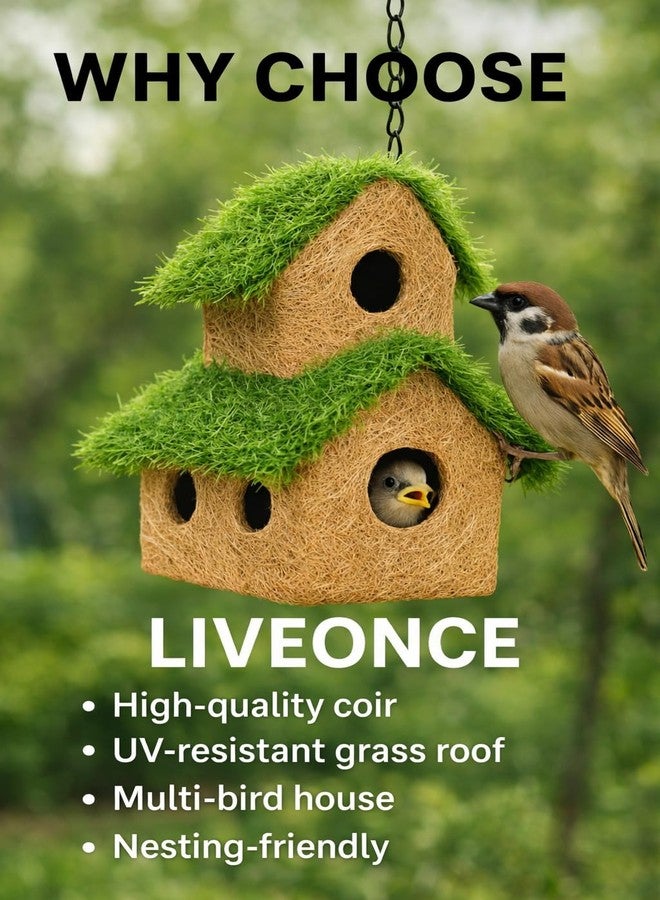 liveonce Triple Grass Bird Houses - Image 4