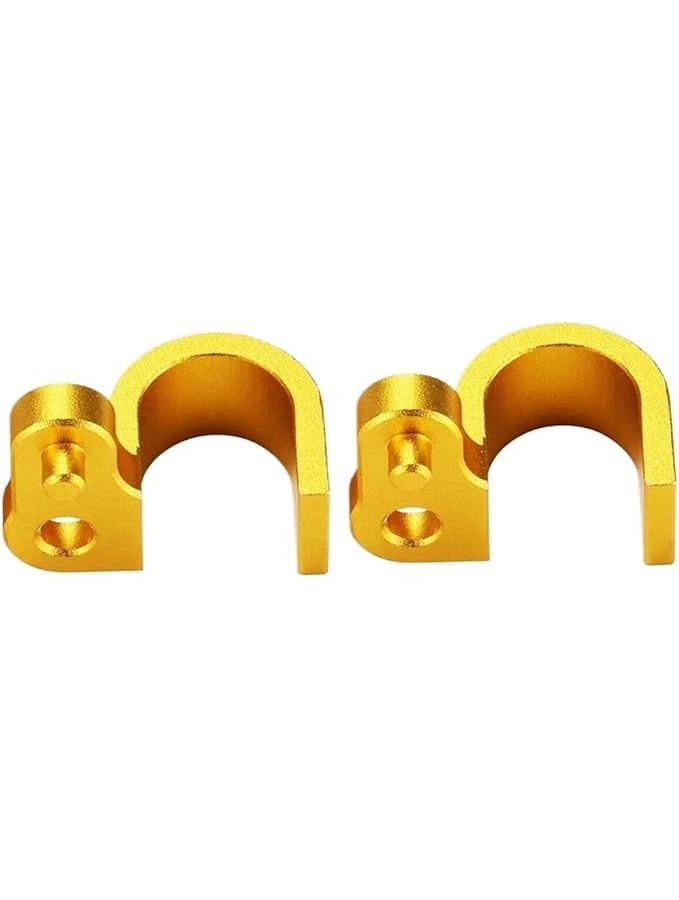 Gold Motorcycle Front Brake Line Hose Clamp Holder Set Of 2 Aluminum Accessories - Image 1
