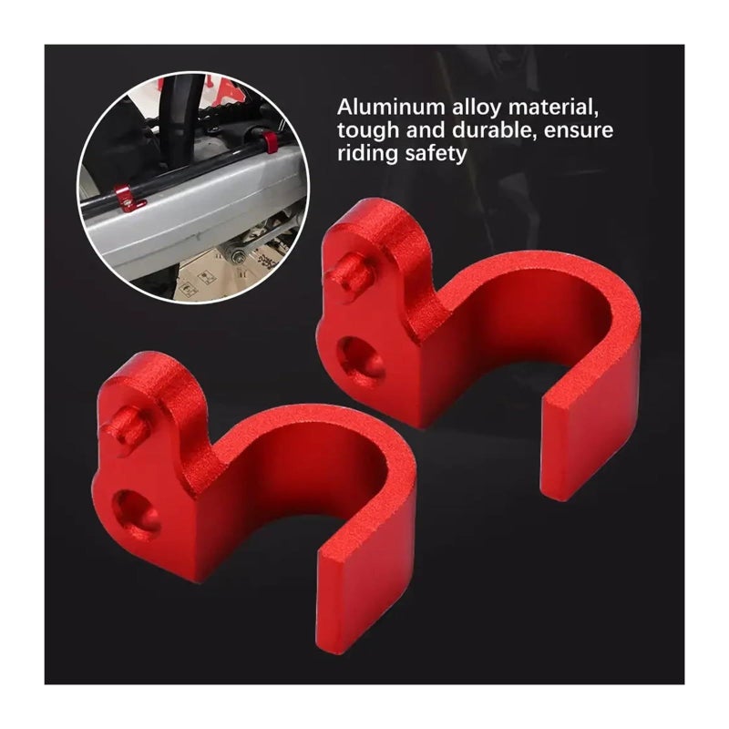 Gold Motorcycle Front Brake Line Hose Clamp Holder Set Of 2 Aluminum Accessories - Image 3