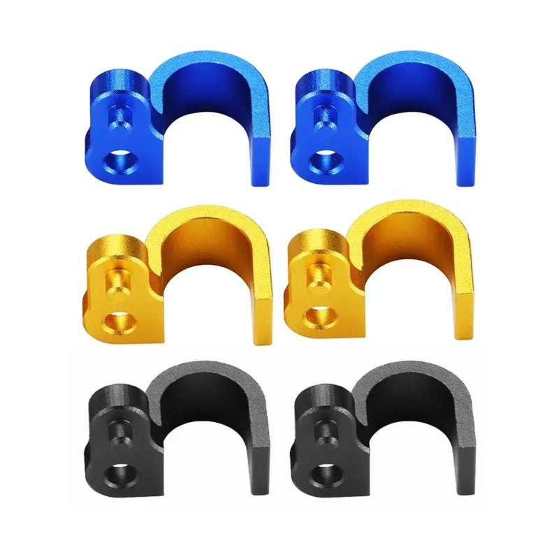 Gold Motorcycle Front Brake Line Hose Clamp Holder Set Of 2 Aluminum Accessories - Image 5
