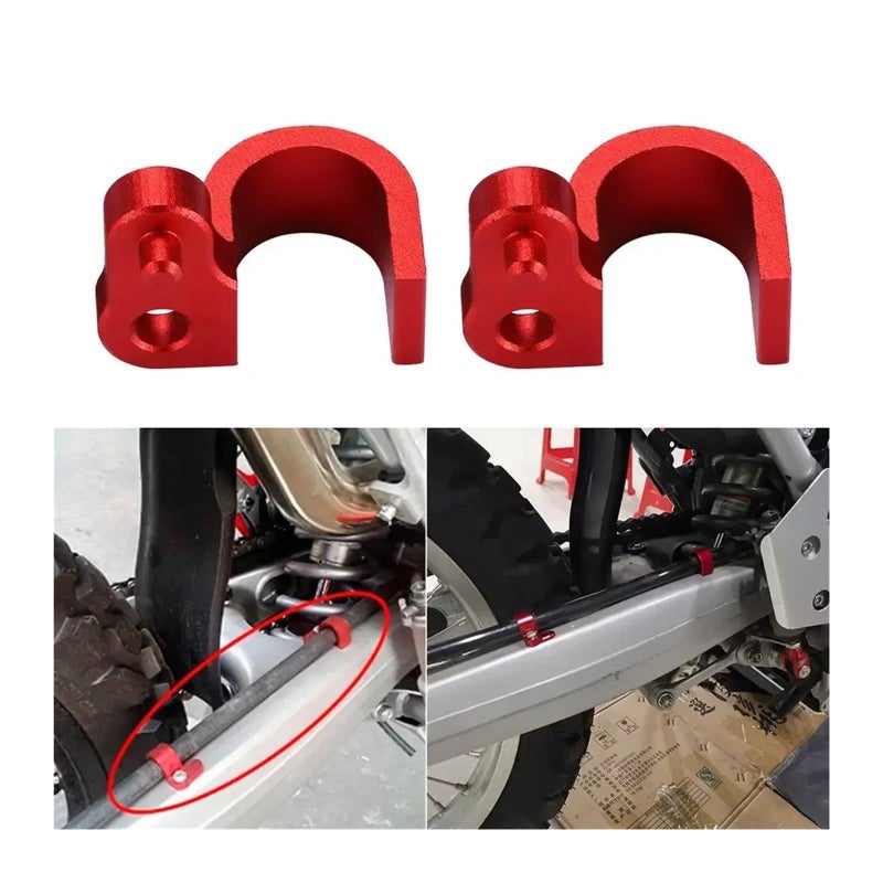 Gold Motorcycle Front Brake Line Hose Clamp Holder Set Of 2 Aluminum Accessories - Image 4