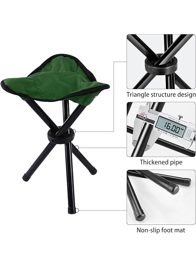 Excefore Tripod Camping Stools Lightweight Portable Folding Camping Chair Small 3 Legged Canvas Stool For Outdoor Adventures Fishing Beach Bbq Picnic And Travel - Image 4
