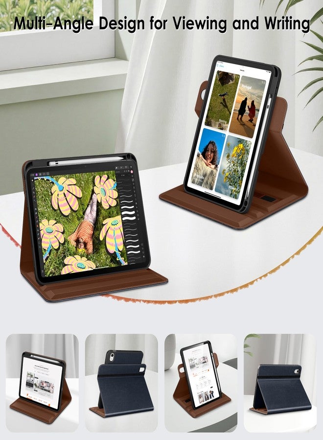 DTTO for iPad A16 Case, iPad 11th / 10th Generation Case (2025/2022), 360 Degree Rotating Premium Leather Folio Stand Cover with Pencil Holder, New Blue - Image 2