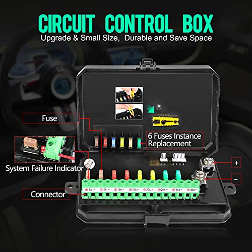 Niking Auto 8 Gang Switch Panel, Niking Auto On-Off LED Car Switch Panel Circuit Control Relay System Box Universal Slim Touch Panel Waterproof for Truck Boat ATV UTV SUV Caravan Marine Can-Am - Image 2