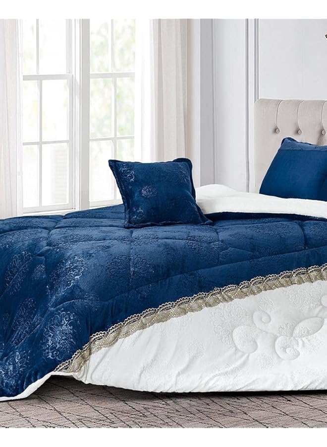 إيروريكس طقم لحاف فرو مخملي دافئ ودافئ للشتاء مقاس مفرد 160 - Image 3