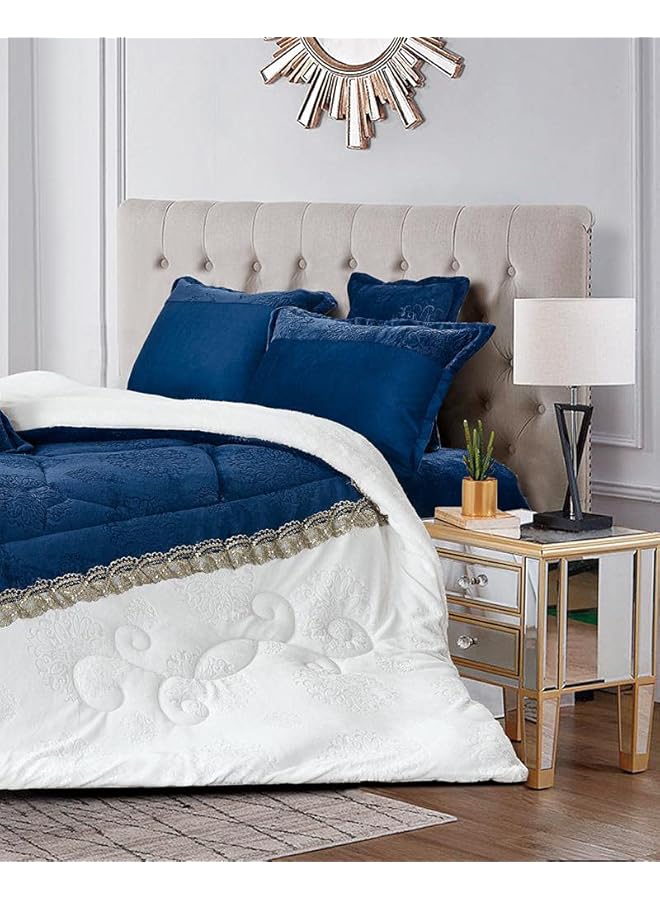 إيروريكس طقم لحاف فرو مخملي دافئ ودافئ للشتاء مقاس مفرد 160 - Image 2