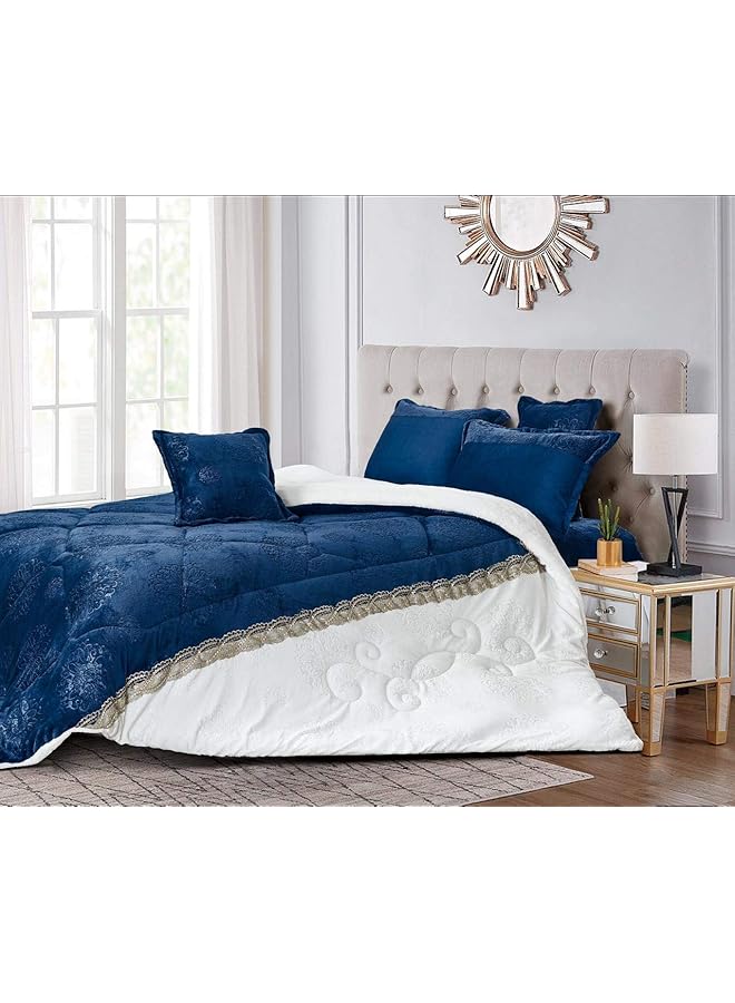 إيروريكس طقم لحاف فرو مخملي دافئ ودافئ للشتاء مقاس مفرد 160 - Image 1