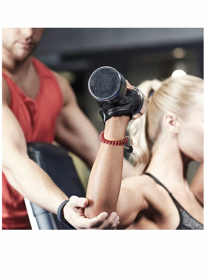 KASTWAVE Stretchable Wristband Wristlet Keychain Wrist Key Chain Wristlet 6PCS Spring Flexible Spiral Wrist Coil ​Wrist band Bracelet Key Holder Key Ring for Sauna Gym Pool ID Badge and Outdoor Sports - Image 5