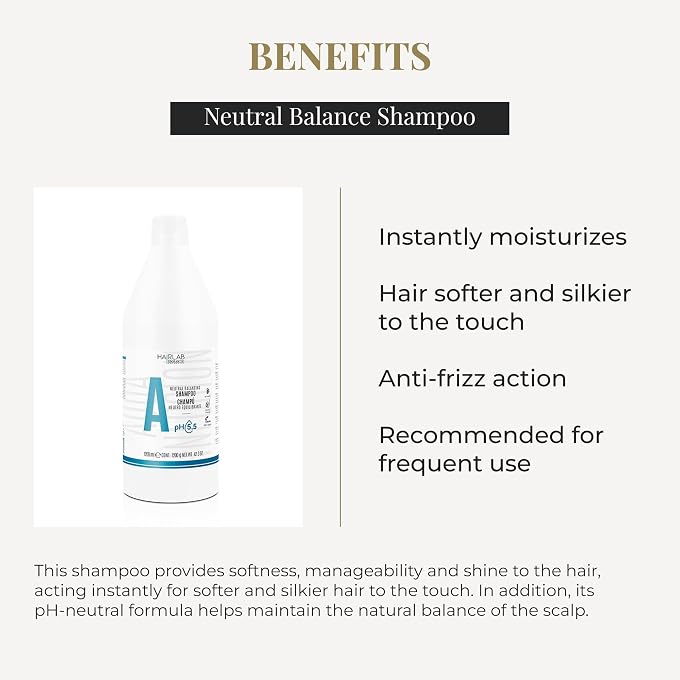 Salerm Neutral Dermoprotector Shampoo Hair Lab Neutral Balancing 1200 ml pH Neutral For All Hair Types With Vitamins B and C Moisturises and Nourishes the Scalp Anti Frizz - Image 3
