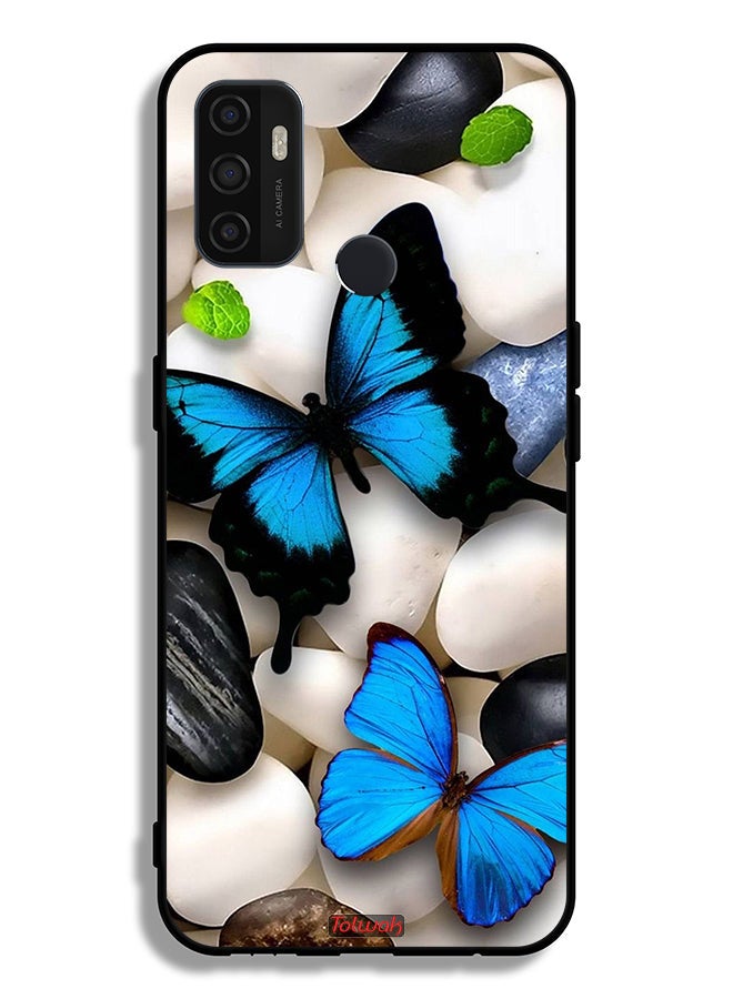 Tolwak Oppo A53s Protective Case Cover Butterflies On Stones - Image 2