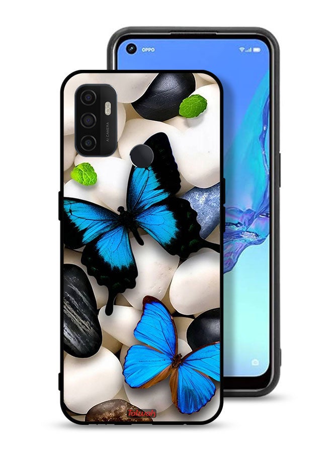 Tolwak Oppo A53s Protective Case Cover Butterflies On Stones - Image 1