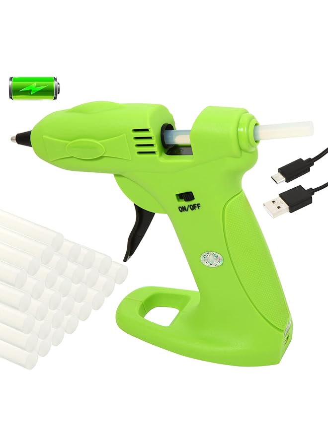erorex Cordless Hot Melt Glue Gun Kit Usb Rechargeable Mini Glue Gun With 2650Mah Battery Includes 30Pcs Glue Sticks Wireless Glue Gun For Crafts Arts Home Diy Repairs - Image 1