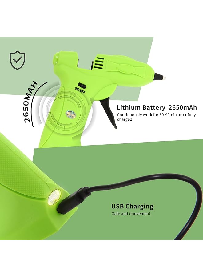 erorex Cordless Hot Melt Glue Gun Kit Usb Rechargeable Mini Glue Gun With 2650Mah Battery Includes 30Pcs Glue Sticks Wireless Glue Gun For Crafts Arts Home Diy Repairs - Image 3