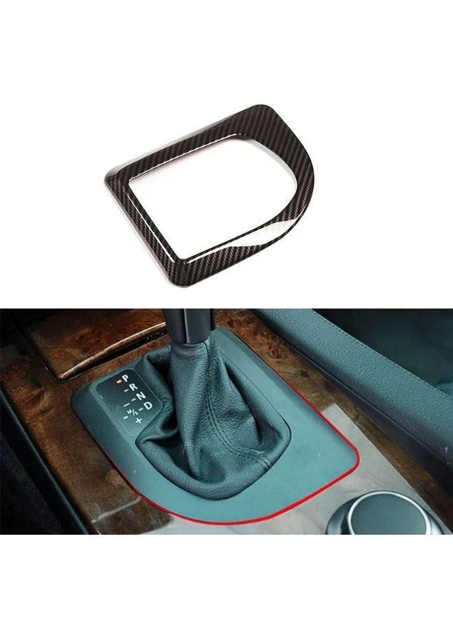 Carbon Fiber Pattern Gear Shift Frame ABS Cover For 2004 2007 BMW 5 Series E60 LHD - Image 1
