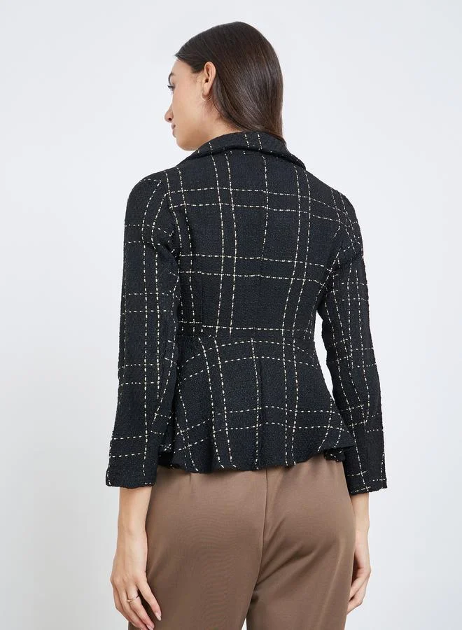 Take Two Black Tweed Buttoned Jacket