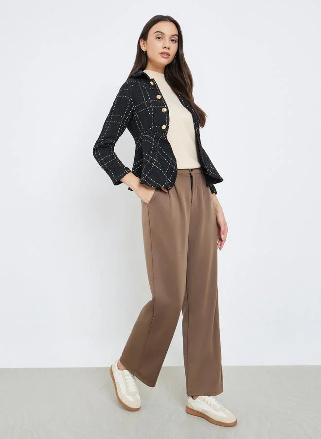 Take Two Black Tweed Buttoned Jacket