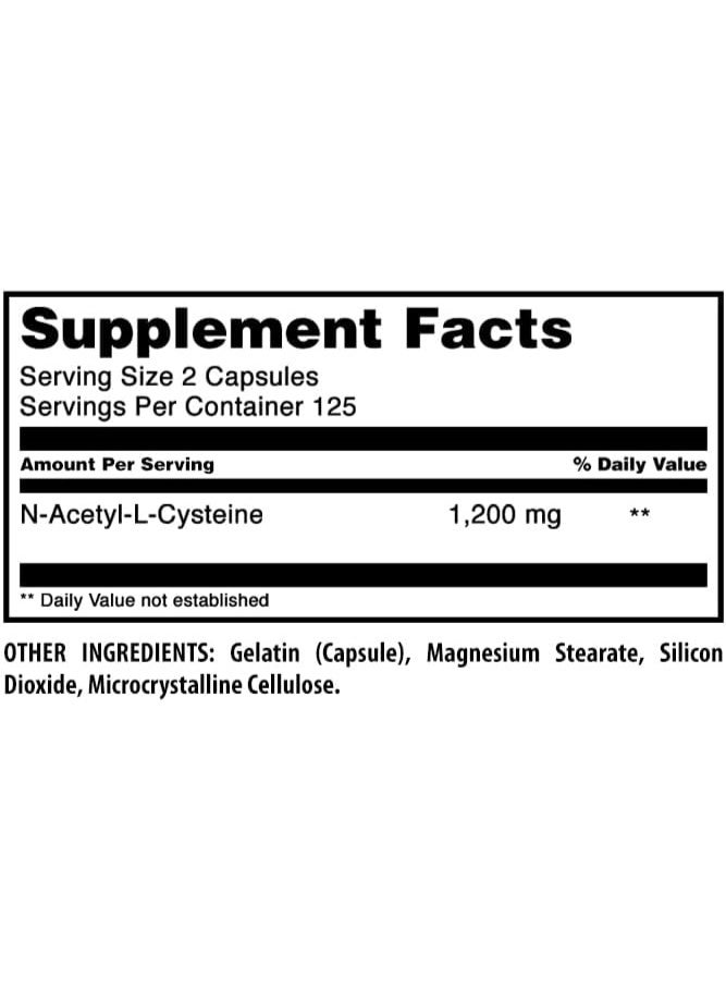Amazing Nutrition Amazing Formulas NAC (N-Acetyl-L-Cysteine) Supplement | 600 Mg per Serving | 250 Capsules | Non-GMO | Gluten Free | Made in USA - Image 4