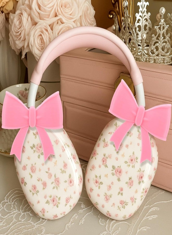 Fiwochic 2 Pack Pink Bow Decor Headphone Accessories Cute 3D Printed Bows Coquettish Headphone Attachment Accessories Christmas Gamer Gift for Her Women Gamers Streamers - Image 5