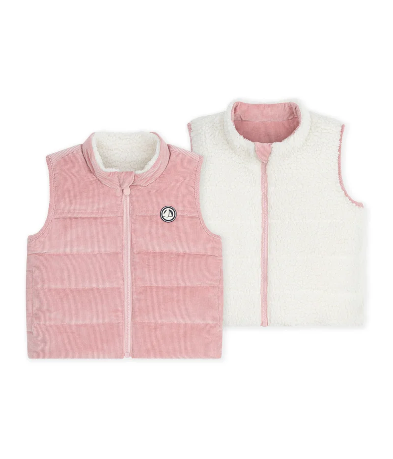 بيتي باتو Babies' Sleeveless Reversible Sherpa Velour Puffer Jacket